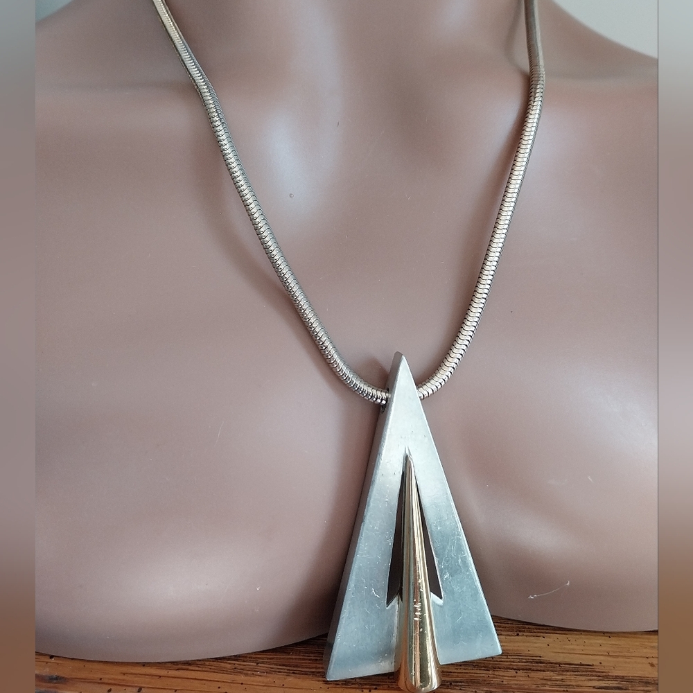Geometric Silver Necklace Set - Picture 13 of 13